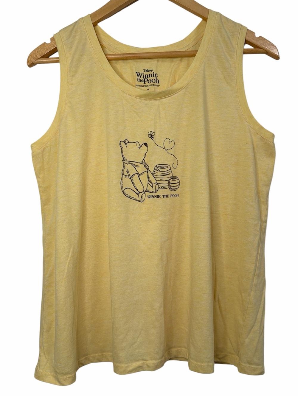 Disney Winnie the Pooh Tank Top Butter Yellow Graphic Plus Size 0X